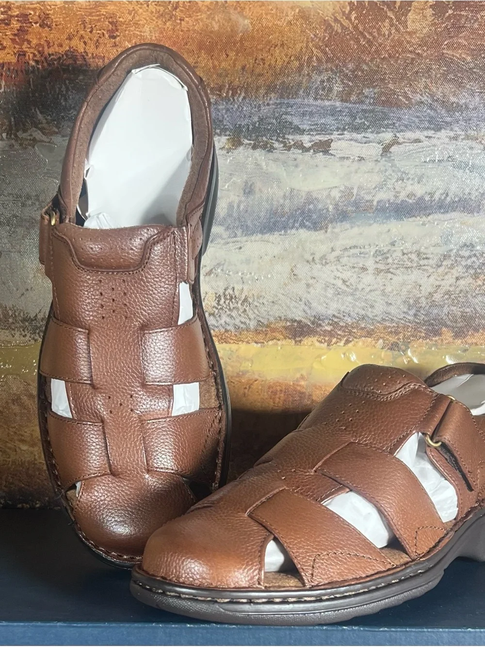 Florsheim Edgewater Fisherman Brown Leather Sandals NWB Men's Size 9M